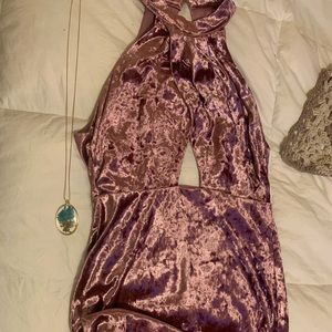 LUSH PINK VELVET DRESS